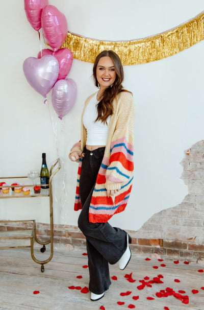 Effortlessly Yours Multi Stripe Cardigan