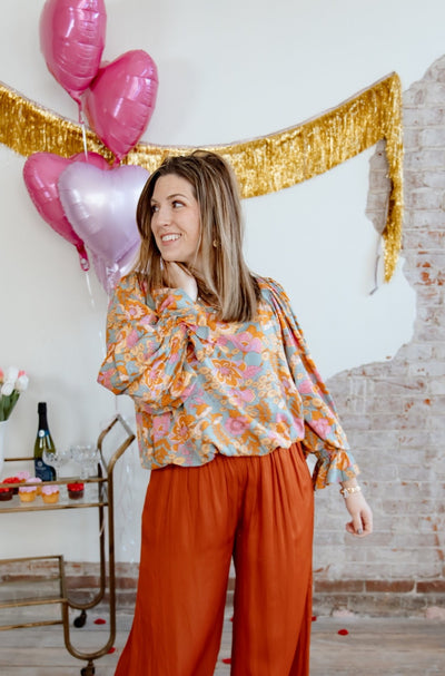 Sweet Escape Retro Floral Top