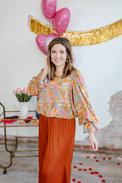 Sweet Escape Retro Floral Top