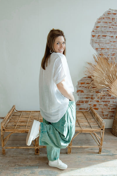 Along The Way Linen Top