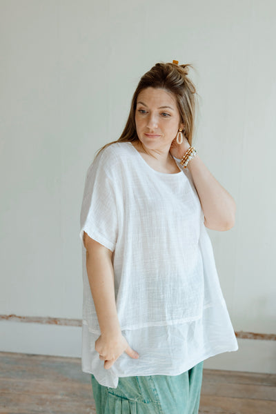 Along The Way Linen Top