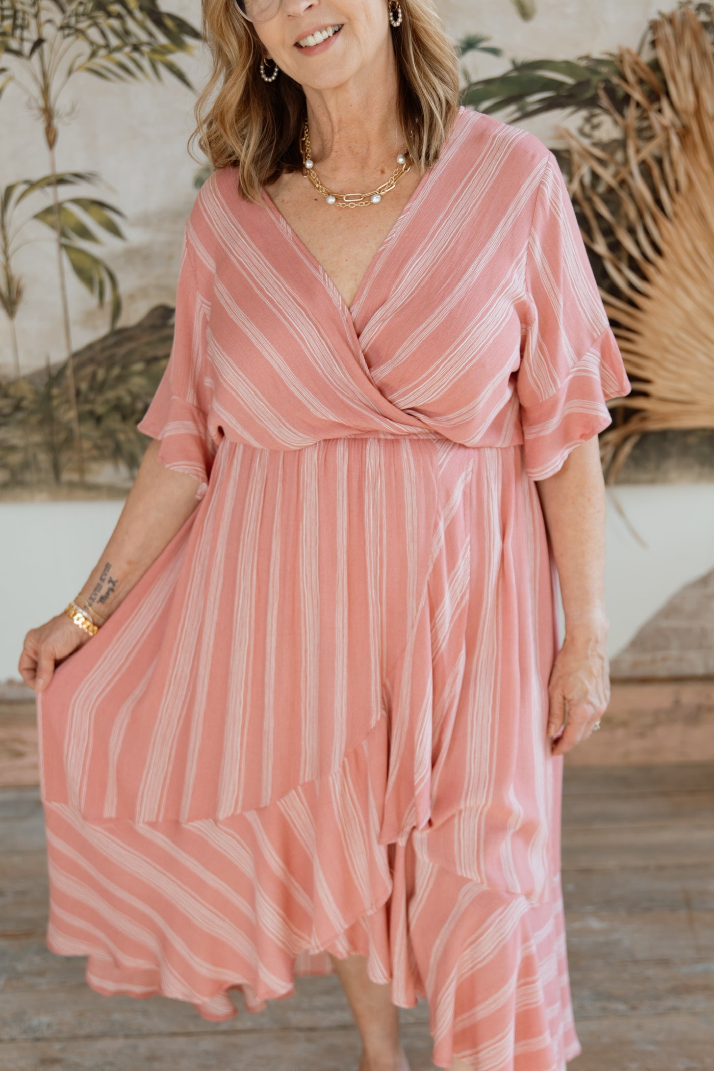 Through the Horizon Striped Midi Dress