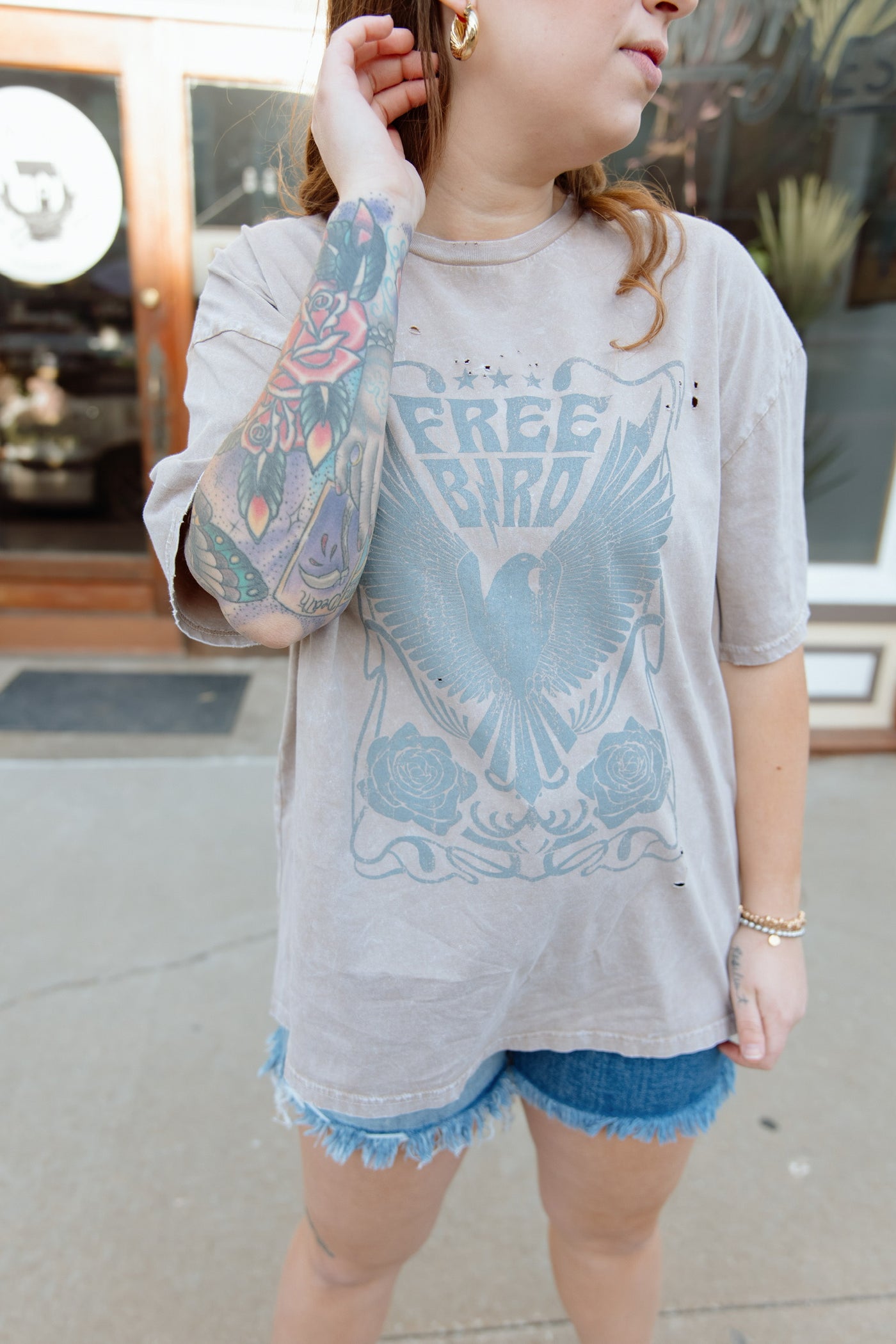Free Bird Oversized Graphic Tee