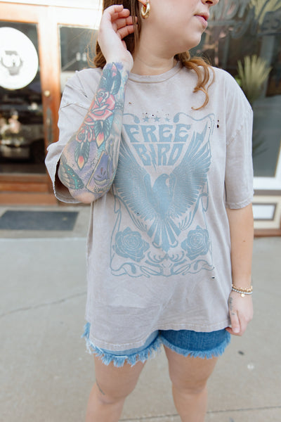 Free Bird Oversized Graphic Tee