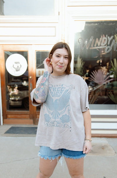 Free Bird Oversized Graphic Tee