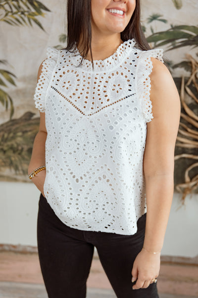 Clear As Day Ruffle Lace Top