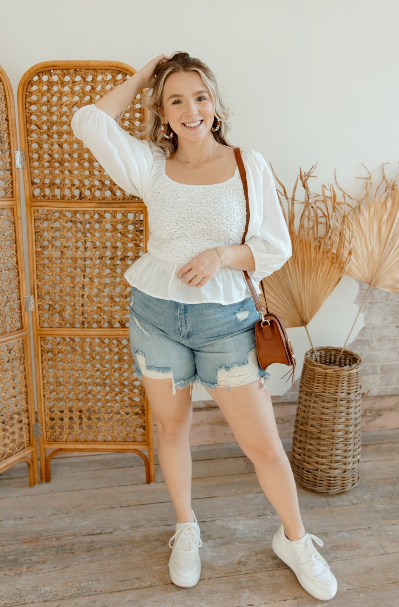 I'm Here Smocked Bodice Top