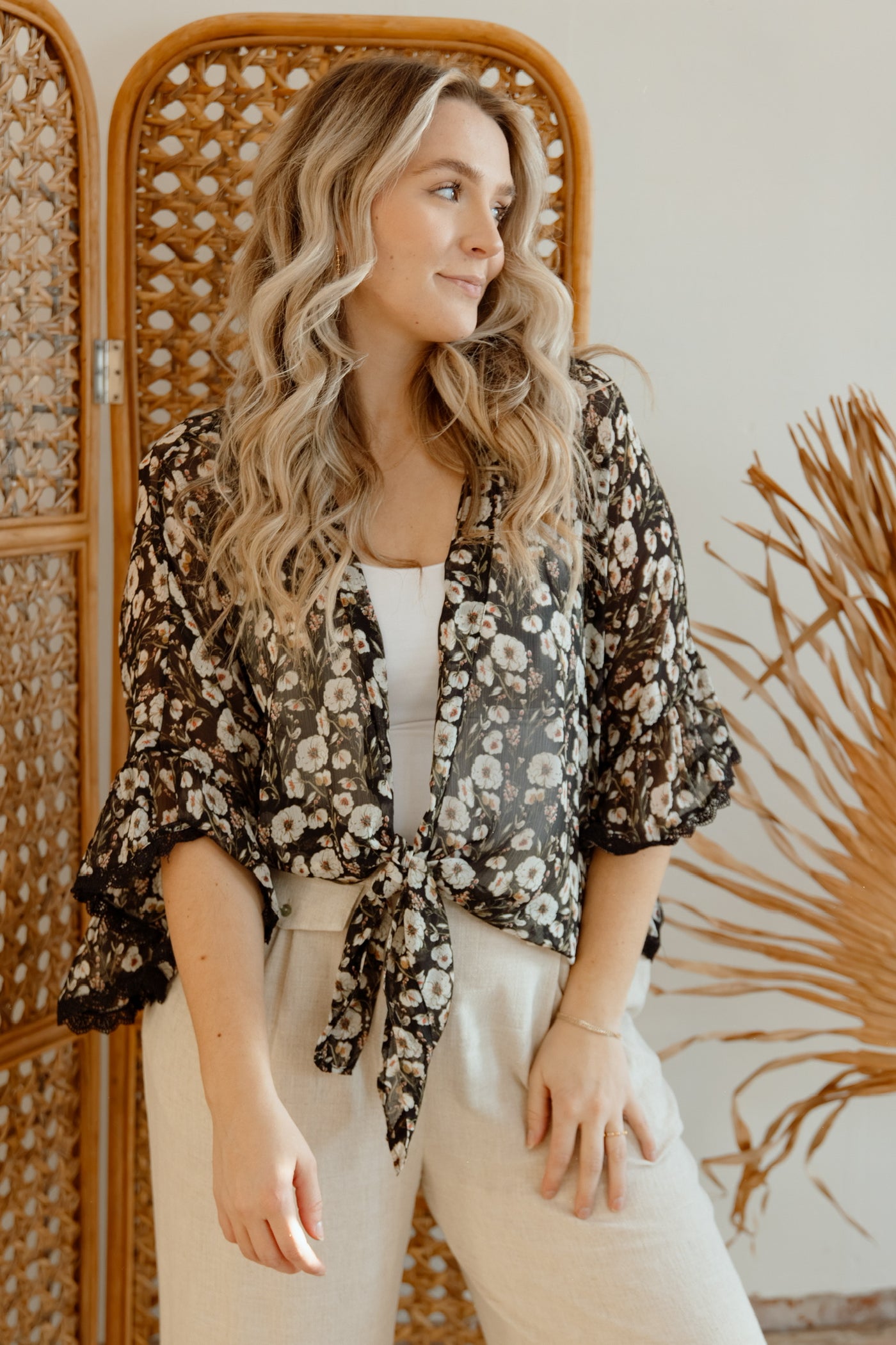 In Your Dreams Sheer Floral Blouse