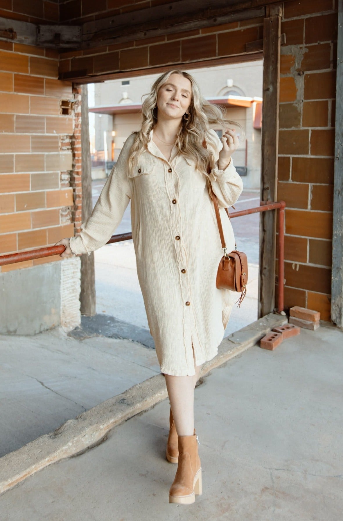 Be You Distressed Gauze Dress