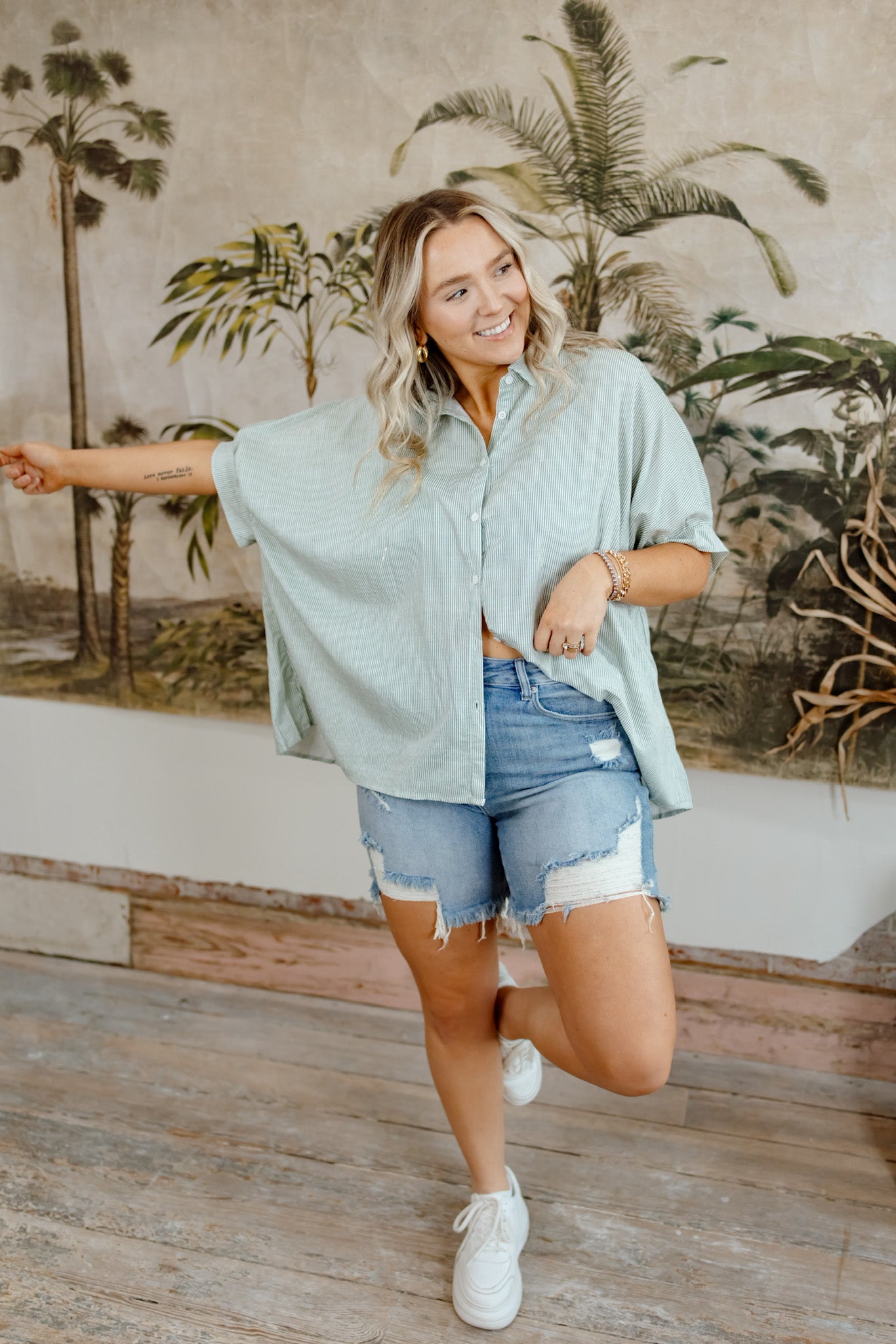 Freeze Breeze Pinstripe Blouse