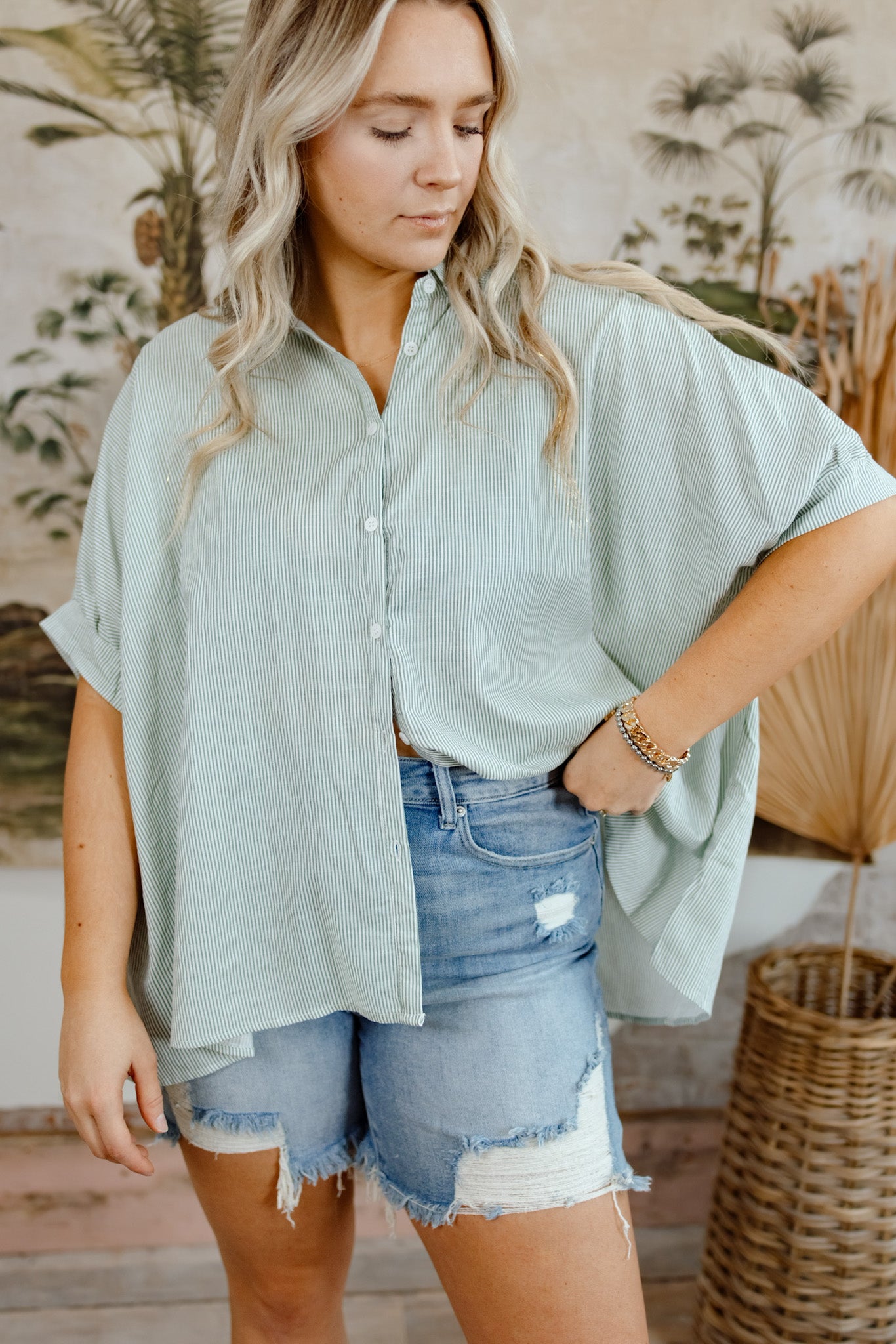 Freeze Breeze Pinstripe Blouse