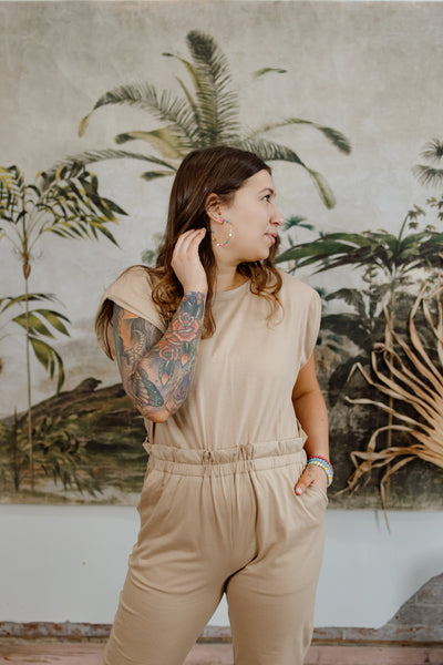 Let's Lounge Short Sleeve Jumpsuit