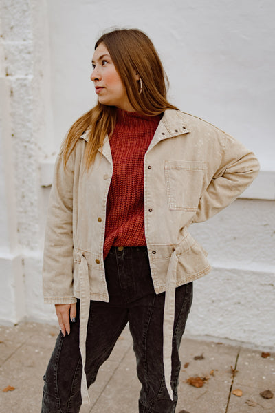 No Strings Attached Tie-Front Jacket