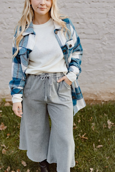 Everyday Mineral Wash Wide Leg Crops