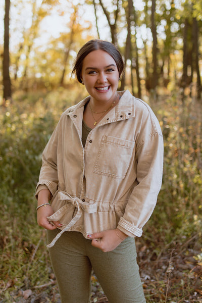 No Strings Attached Tie-Front Jacket