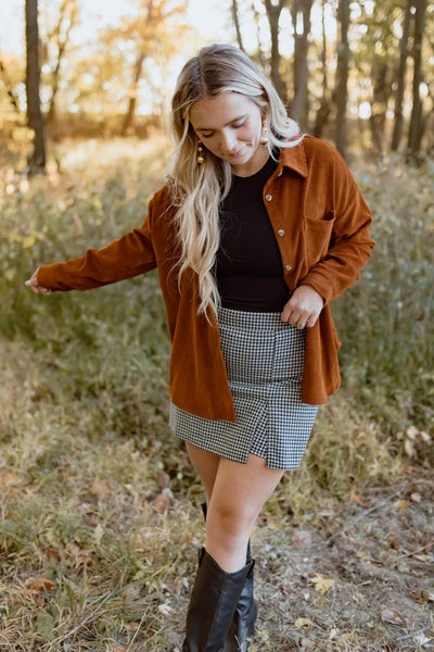Keep It Up Houndstooth Knit Skort