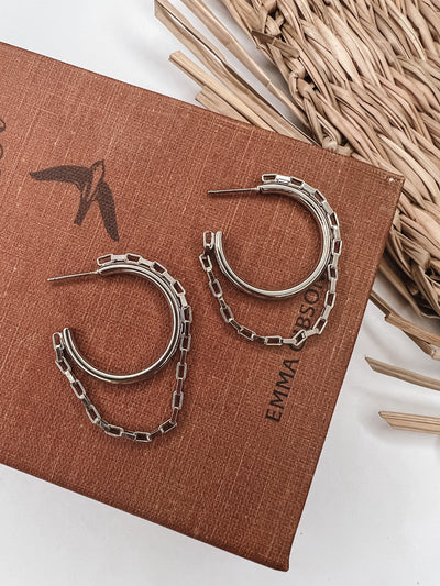 Chain Link Circle Hoop Earrings