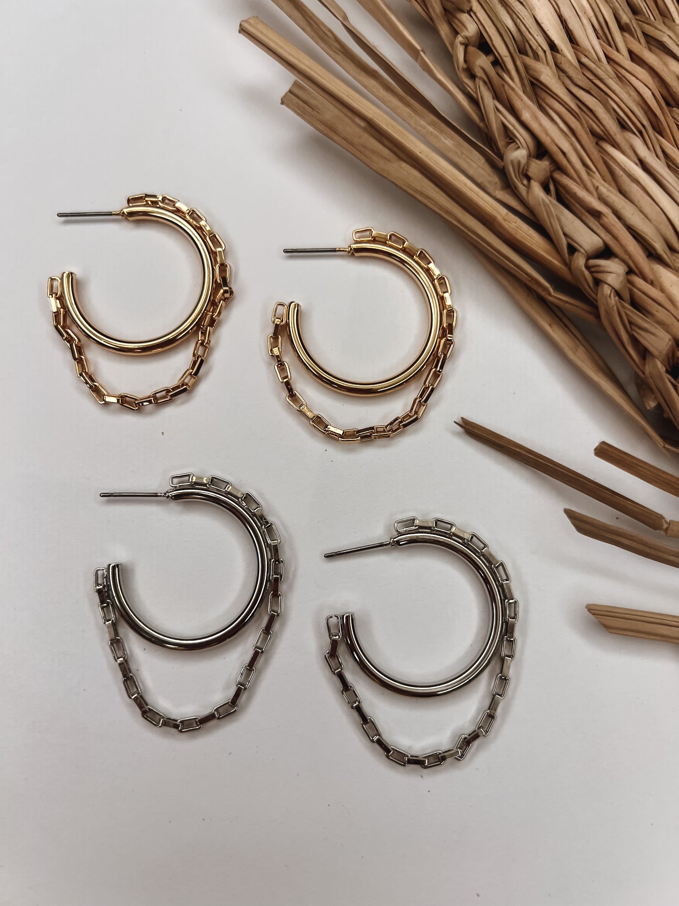 Chain Link Circle Hoop Earrings