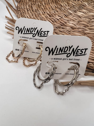 Chain Link Circle Hoop Earrings