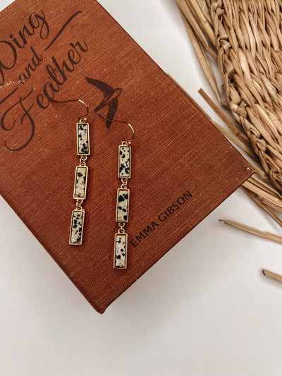 Double Rectangle Bar Drop Earrings