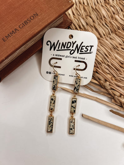Double Rectangle Bar Drop Earrings