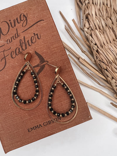 Beaded layered Teardrop Earrings