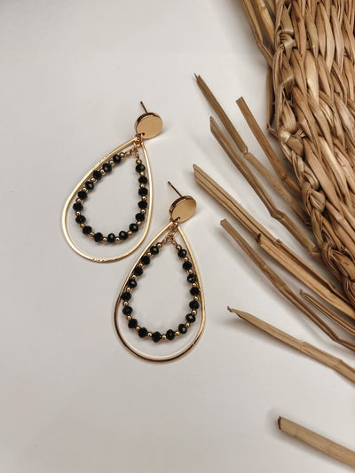 Beaded layered Teardrop Earrings