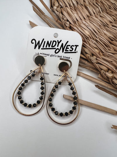 Beaded layered Teardrop Earrings