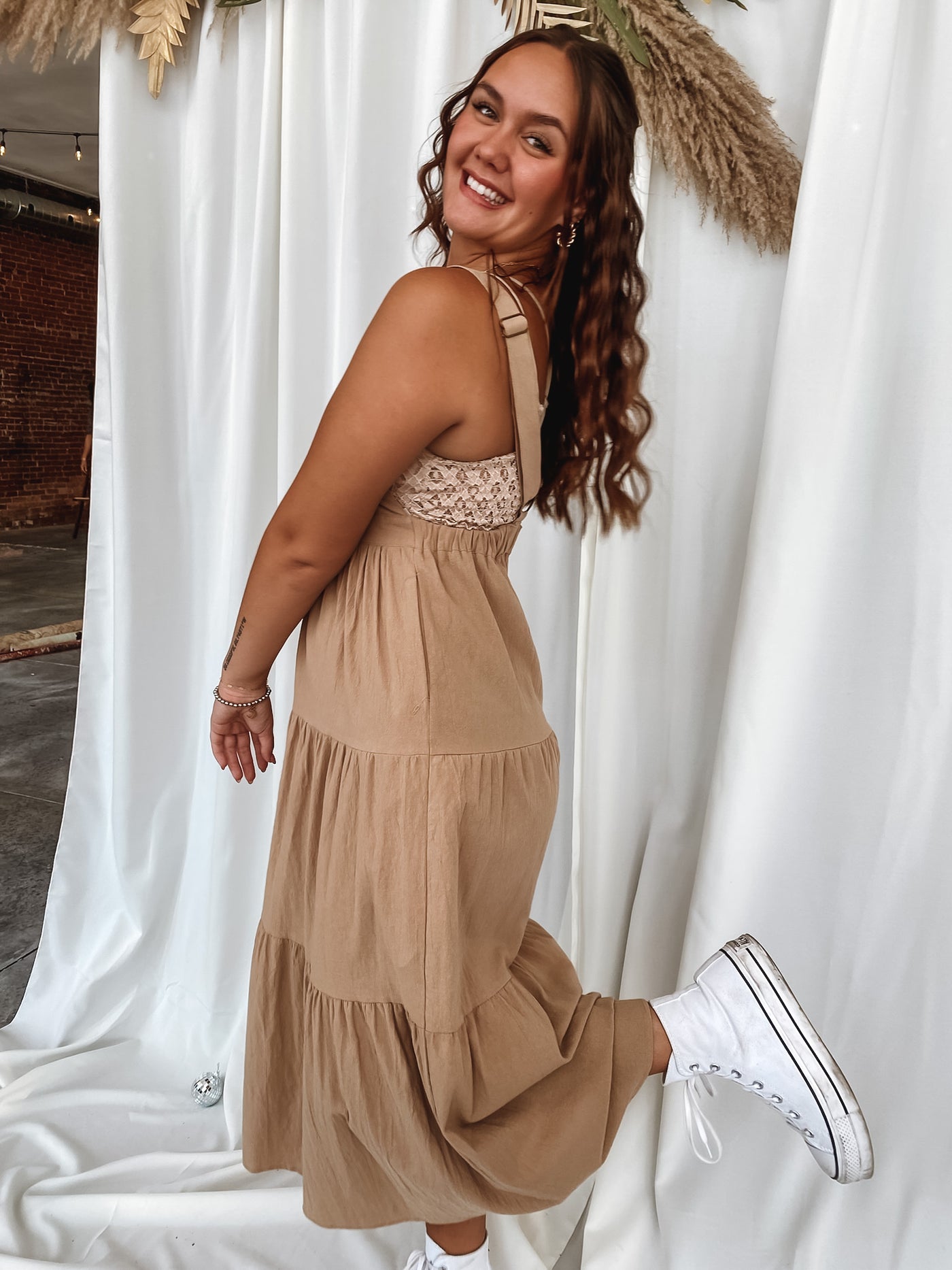 Taupe Overall Dress