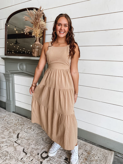 Taupe Overall Dress