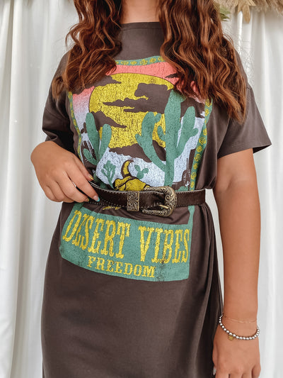 Charcoal Desert Vibes T-Shirt Dress