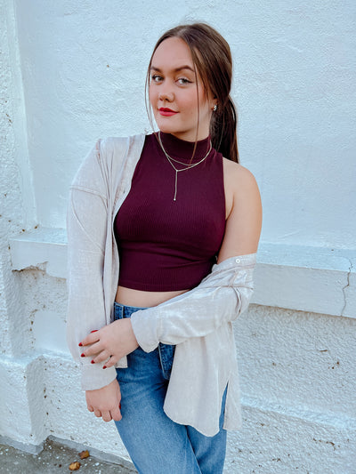 Sugar Plum Ribbed Crop Top
