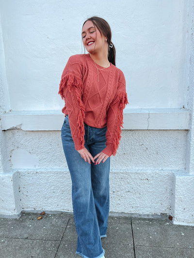 On My Mind Fringe Sweater