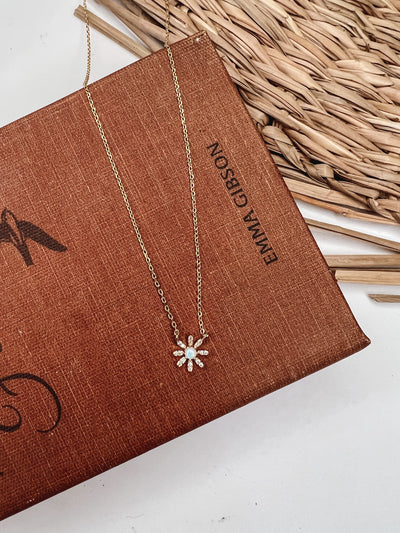 Rhinestone Flower Pendant Necklace