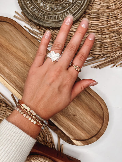 Ribbed Heart Statement Ring