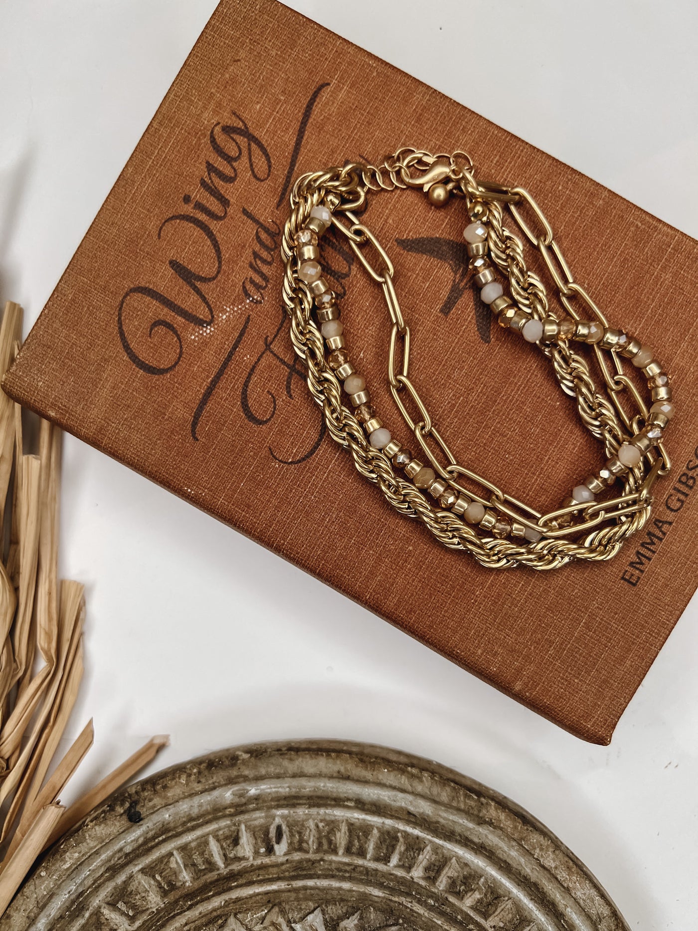 Multi Strand Rope Chain Bead Bracelet