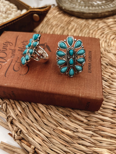 Multi Teardrop Turquoise Statement Ring