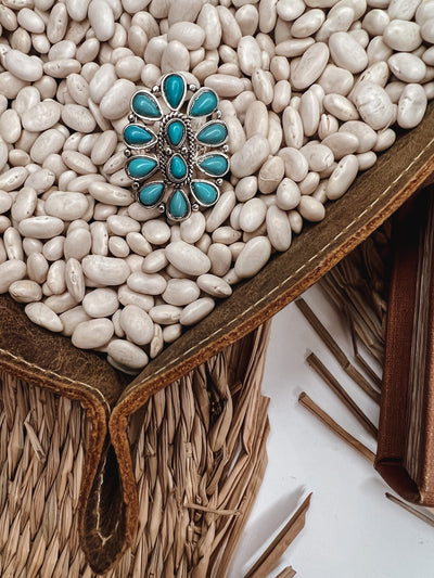Multi Teardrop Turquoise Statement Ring