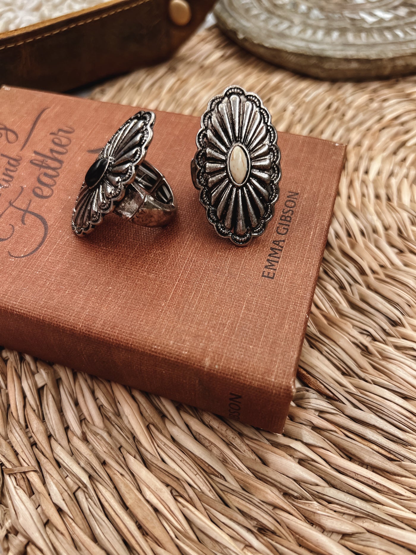Antique Oval Flower Statement Ring