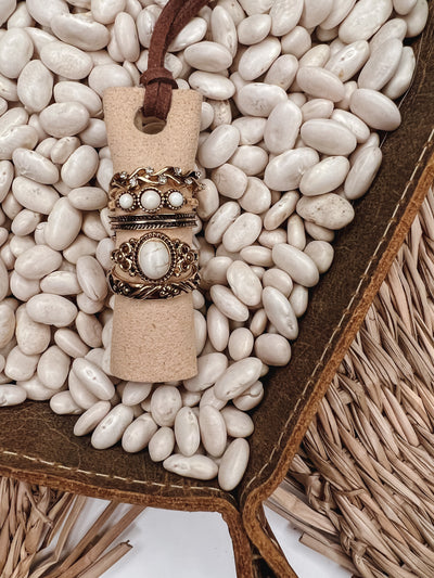 Antique Stackable Stone Ring Set