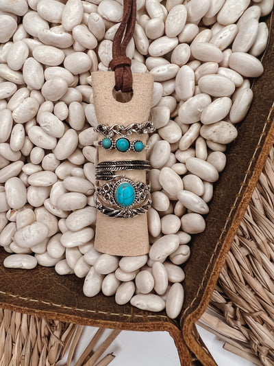 Antique Stackable Stone Ring Set