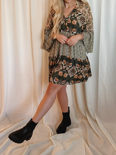 Boho Bell Sleeve Tunic Dress