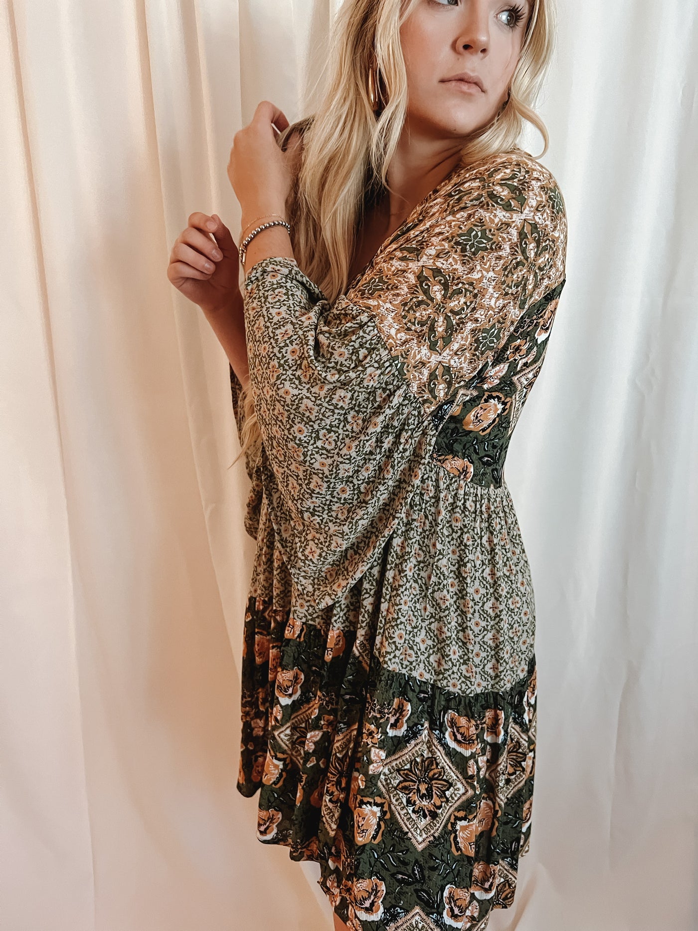 Boho Bell Sleeve Tunic Dress