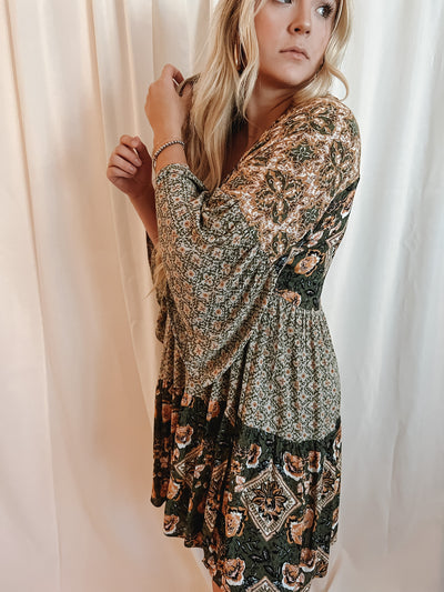 Boho Bell Sleeve Tunic Dress