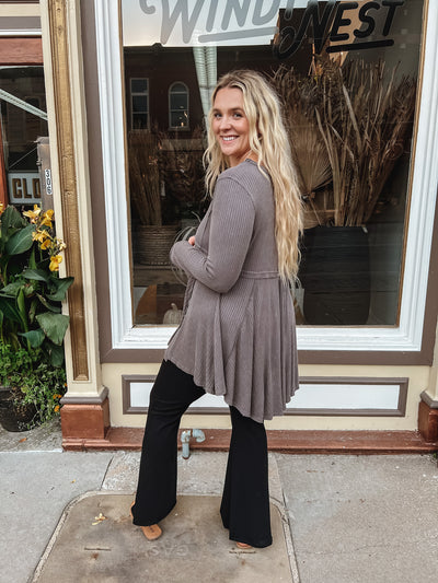 Scoop Neck Rib Knit Top