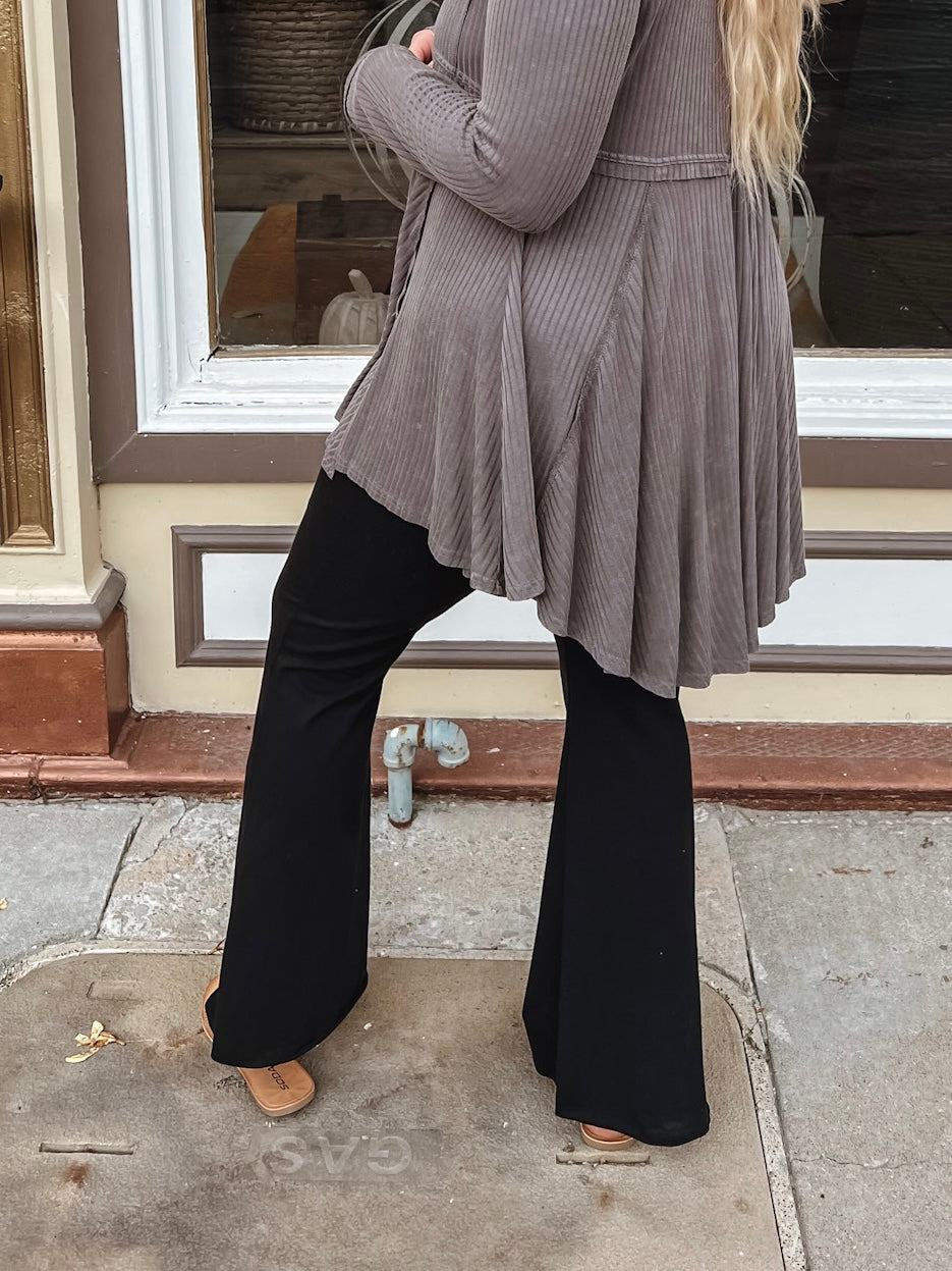 Flare Cotton Knit Leggings