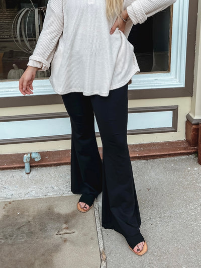Flare Cotton Knit Leggings