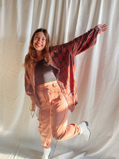 Mineral Washed Plaid Shirt