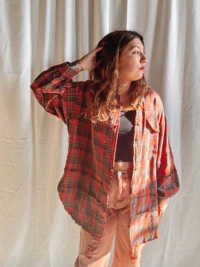 Mineral Washed Plaid Shirt