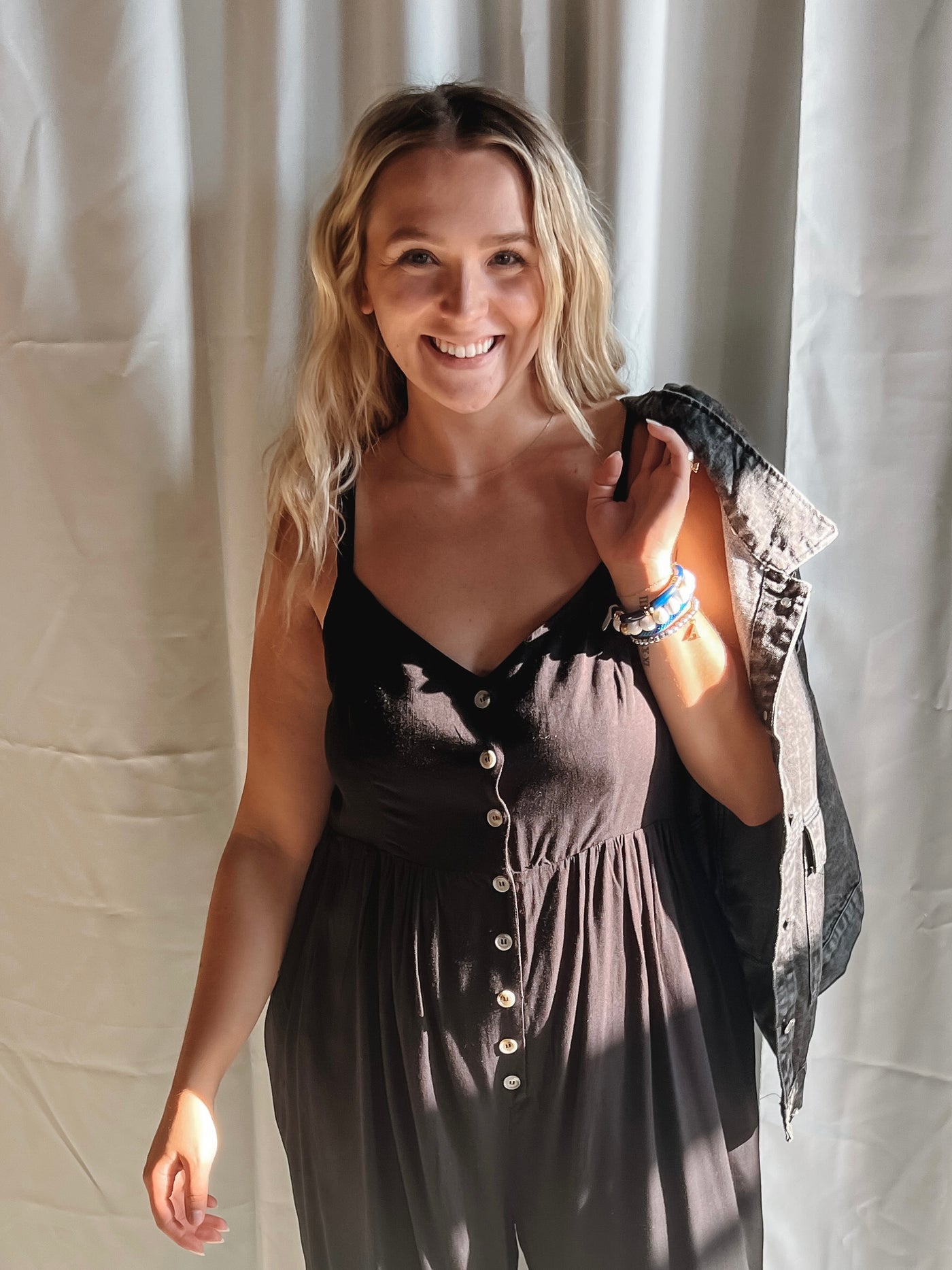 Wide Leg Button Jumpsuit